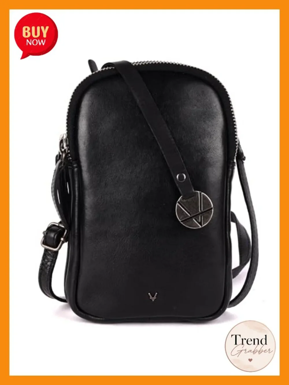 Genuine Italian Leather Small Crossbody Bag with Cell Phone Pocket and